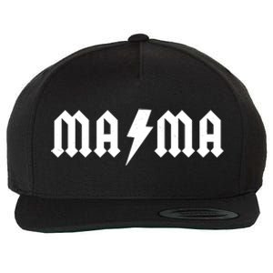 Funny MAMA Rocker Logo Wool Snapback Cap