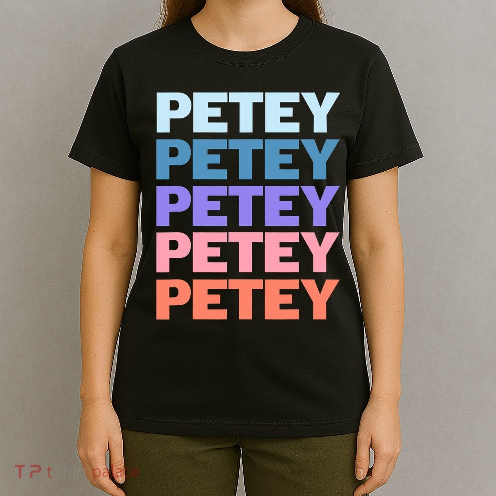 Funny Modern Repeated Text Design Petey T-Shirt