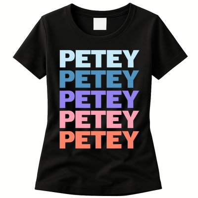 Funny Modern Repeated Text Design Petey Women's T-Shirt