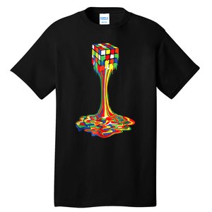 Funny Melting Rubik Rubix Rubics Player Cube Lovers Tall T-Shirt