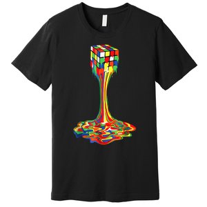 Funny Melting Rubik Rubix Rubics Player Cube Lovers Premium T-Shirt