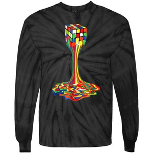 Funny Melting Rubik Rubix Rubics Player Cube Lovers Tie-Dye Long Sleeve Shirt