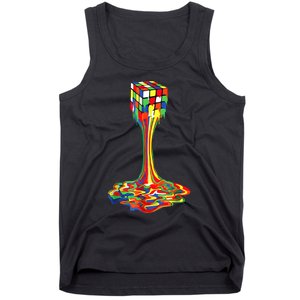 Funny Melting Rubik Rubix Rubics Player Cube Lovers Tank Top