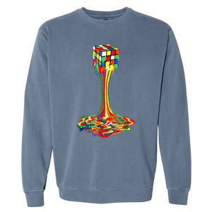 Funny Melting Rubik Rubix Rubics Player Cube Lovers Garment-Dyed Sweatshirt