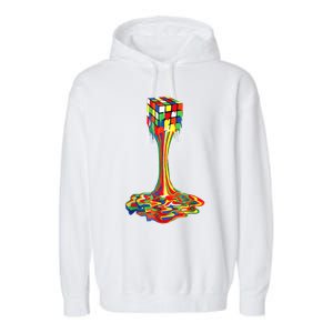 Funny Melting Rubik Rubix Rubics Player Cube Lovers Garment-Dyed Fleece Hoodie