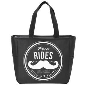 Free Mustache Rides Crude Zip Tote Bag