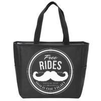 Free Mustache Rides Crude Zip Tote Bag