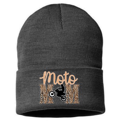 Funny Motocross Rracing Dirt Bike Mom Gift Sustainable Knit Beanie