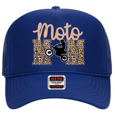 Funny Motocross Rracing Dirt Bike Mom Gift High Crown Mesh Back Trucker Hat