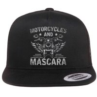 Funny Motorcycle Riding Women Mascara Biker Flat Bill Trucker Hat