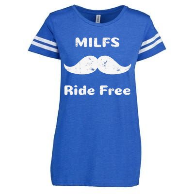 Free Mustache Rides MILFS Ride Free Enza Ladies Jersey Football T-Shirt