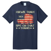 Funny Meme Retro American Flag Hawk Tuah 24 Spit On That Thang Gift Tall T-Shirt