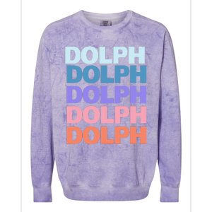 Funny Modern Repeated Text Design Dolph Colorblast Crewneck Sweatshirt