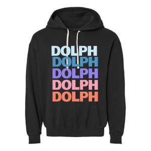 Funny Modern Repeated Text Design Dolph Garment-Dyed Fleece Hoodie