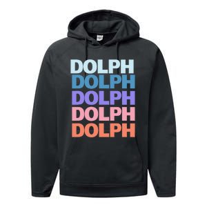 Funny Modern Repeated Text Design Dolph Performance Fleece Hoodie