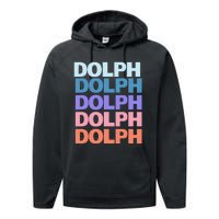 Funny Modern Repeated Text Design Dolph Performance Fleece Hoodie