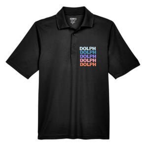 Funny Modern Repeated Text Design Dolph Men's Origin Performance Pique Polo