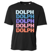 Funny Modern Repeated Text Design Dolph Cooling Performance Crew T-Shirt