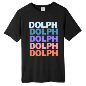 Funny Modern Repeated Text Design Dolph Tall Fusion ChromaSoft Performance T-Shirt