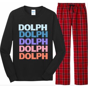 Funny Modern Repeated Text Design Dolph Long Sleeve Pajama Set