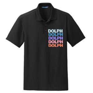 Funny Modern Repeated Text Design Dolph Dry Zone Grid Polo