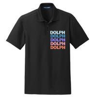 Funny Modern Repeated Text Design Dolph Dry Zone Grid Polo