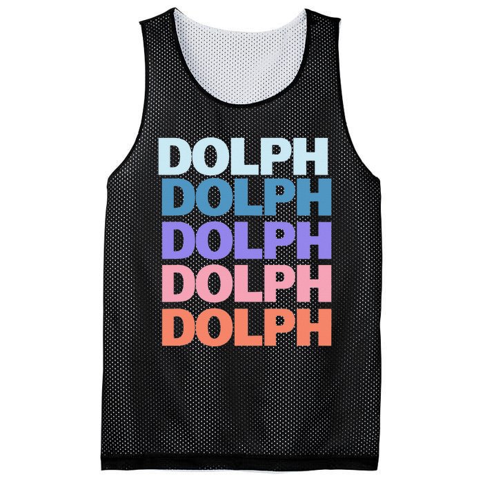 Funny Modern Repeated Text Design Dolph Mesh Reversible Basketball Jersey Tank