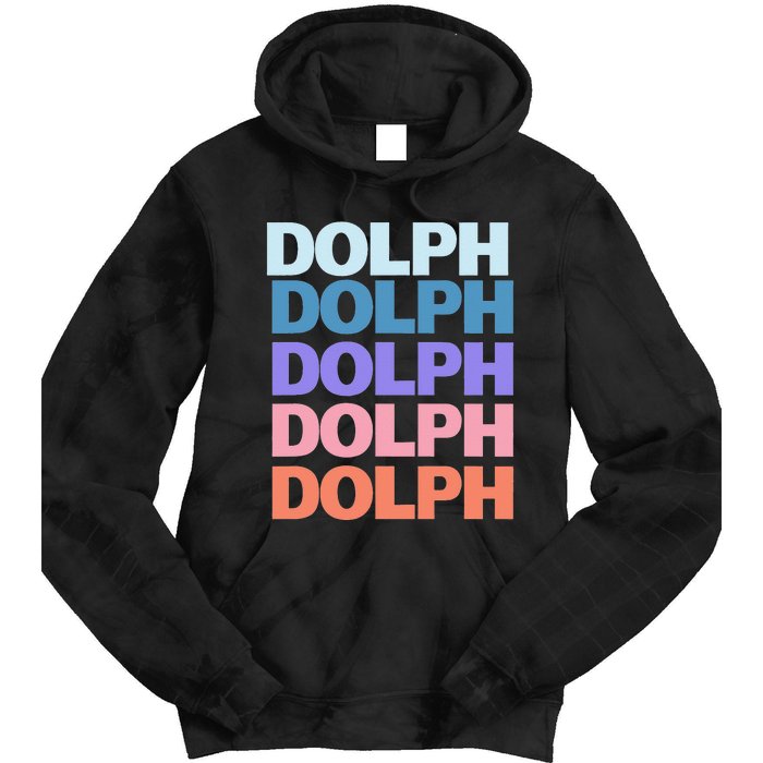 Funny Modern Repeated Text Design Dolph Tie Dye Hoodie