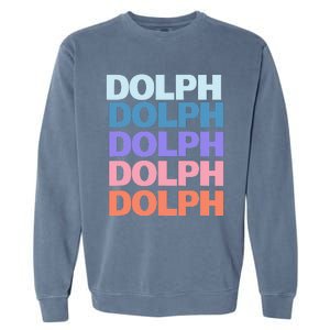 Funny Modern Repeated Text Design Dolph Garment-Dyed Sweatshirt