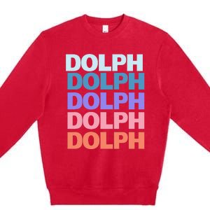 Funny Modern Repeated Text Design Dolph Premium Crewneck Sweatshirt