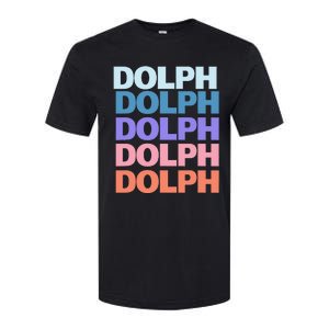 Funny Modern Repeated Text Design Dolph Softstyle CVC T-Shirt