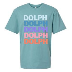 Funny Modern Repeated Text Design Dolph Sueded Cloud Jersey T-Shirt