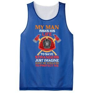 Funny My Risks His Life Fire Friend Wife Gift Mesh Reversible Basketball Jersey Tank