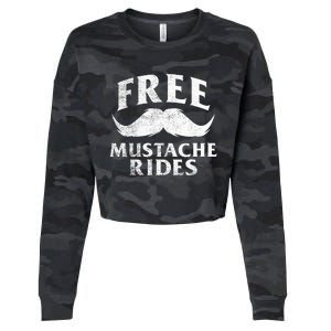 Free Mustache Rides Funny Cropped Pullover Crew