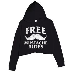 Free Mustache Rides Funny Crop Fleece Hoodie