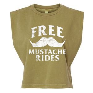 Free Mustache Rides Funny Garment-Dyed Women's Muscle Tee