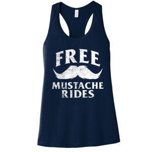 Free Mustache Rides Funny Women's Racerback Tank