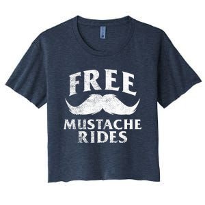 Free Mustache Rides Funny Women's Crop Top Tee