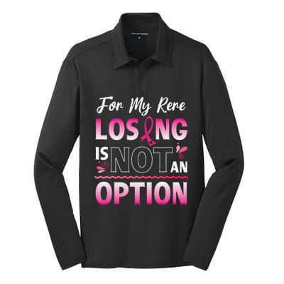 For My Rere Losing Is Not An Option Fighting Breast Cancer Silk Touch Performance Long Sleeve Polo