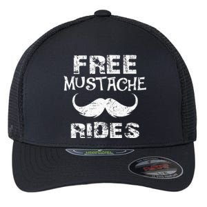 Free Mustache Rides Funny Hipster Mustache Mustache Lovers Flexfit Unipanel Trucker Cap