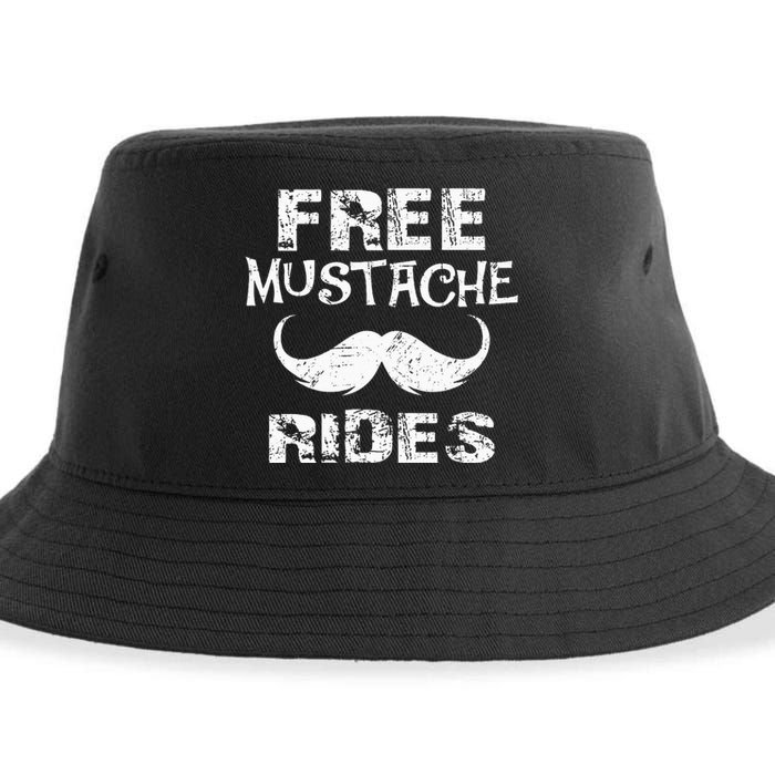 Free Mustache Rides Funny Hipster Mustache Mustache Lovers Sustainable Bucket Hat