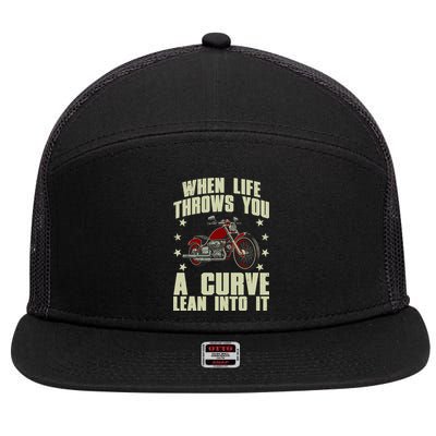 Funny Motorcycle Racer Design For Motorcycle Lover 7 Panel Mesh Trucker Snapback Hat