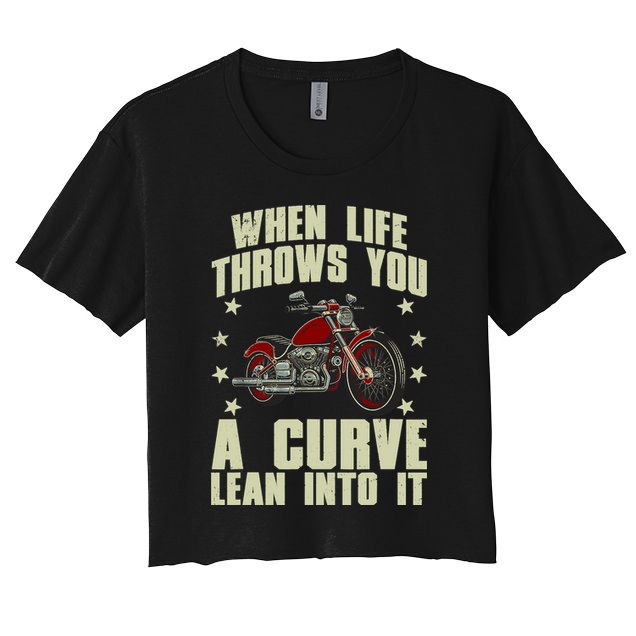 Funny Motorcycle Racer Design For Motorcycle Lover Women's Crop Top Tee
