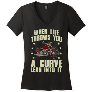 Funny Motorcycle Racer Design For Motorcycle Lover Women's V-Neck T-Shirt