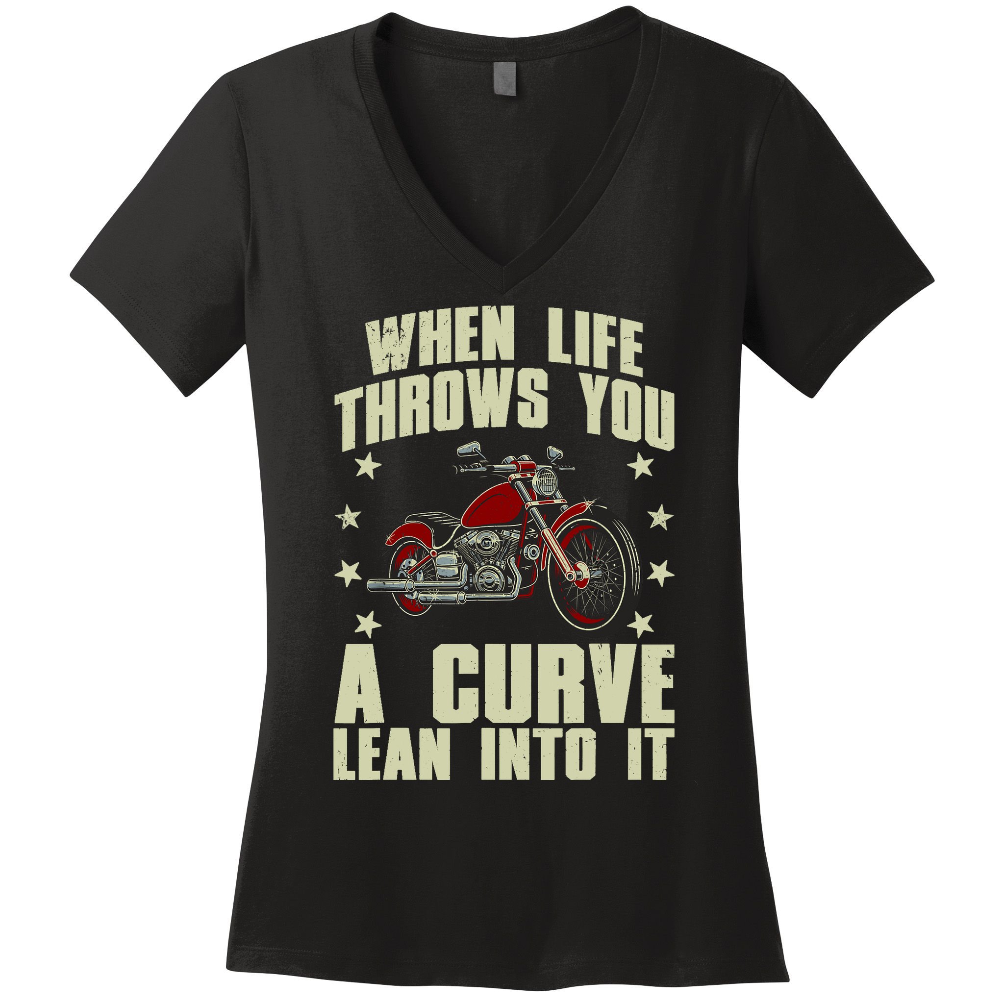 Funny Motorcycle Racer Design For Motorcycle Lover Women's V-Neck T-Shirt