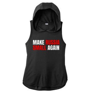 Funny Make Russia Small Again Ladies PosiCharge Tri-Blend Wicking Draft Hoodie Tank