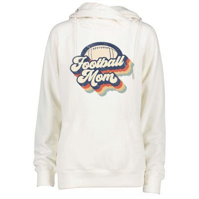 Football Mom Retro American Football Mothers Day Mom Mama Funny Gift Womens Funnel Neck Pullover Hood