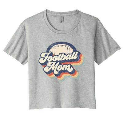 Football Mom Retro American Football Mothers Day Mom Mama Funny Gift Women's Crop Top Tee