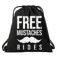 Free Mustache Rides Funny Drawstring Bag