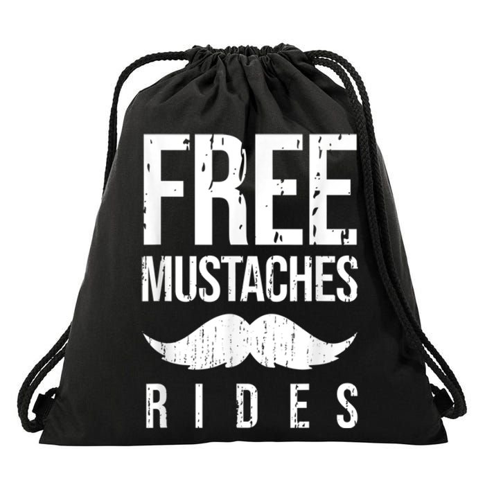 Free Mustache Rides Funny Drawstring Bag